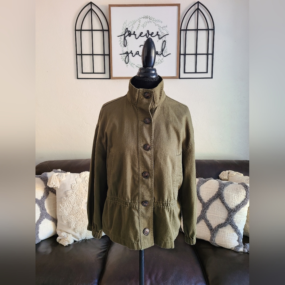 Madewell Army Green Button-Up Jacket Women's Size‎ S
